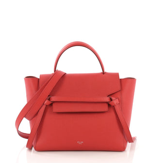 Celine Belt Bag Textured Leather Mini Red