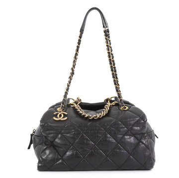 Chanel Pondichery Bowling Bag Quilted Aged Calfskin Medium 404197