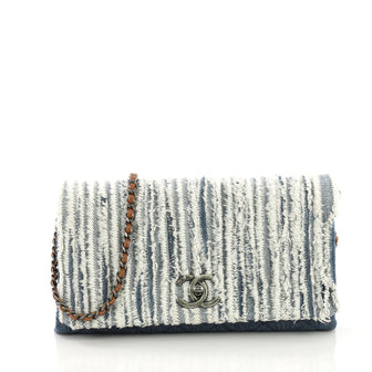 Chanel CC Chain Flap Bag Fringe Denim Medium Blue 4041997