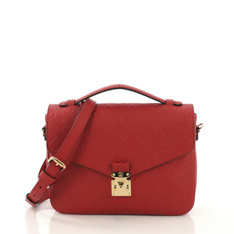 Louis Vuitton Pochette Metis Monogram Empreinte Leather Red 404341