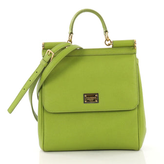 Dolce & Gabbana Miss Sicily Handbag Leather Medium Green 404362