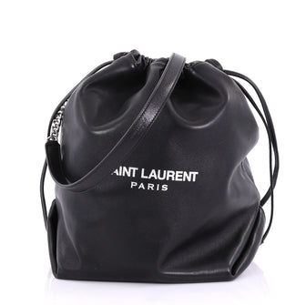 Saint Laurent Model: Teddy Bucket Bag Leather Small Black 40440/02