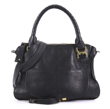 Chloe Marcie Satchel Leather Medium Black 404481