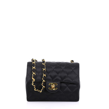 Chanel Vintage Square Classic Single Flap Bag Quilted Satin Mini