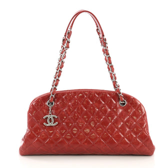 Chanel Just Mademoiselle Handbag Quilted Glazed Calfskin Medium