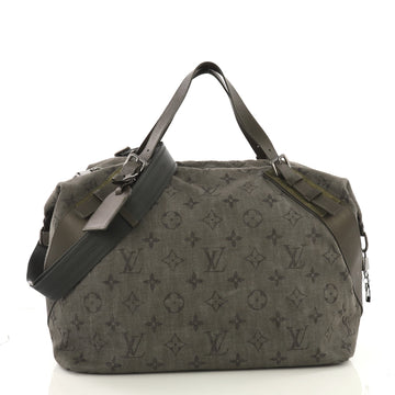 Louis Vuitton Sac Weekend Handbag Impression Monogram Denim Green