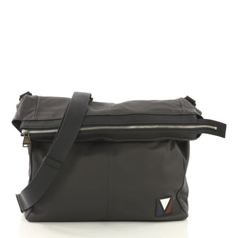 Louis Vuitton V Line Move Messenger Bag Leather Large Gray