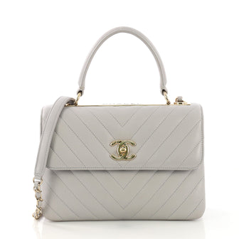 Chanel Trendy CC Top Handle Bag Chevron Lambskin Small