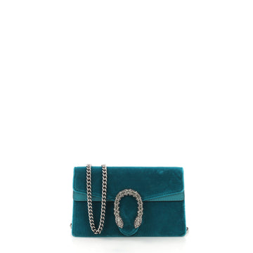Gucci Dionysus Handbag Velvet Super Mini Blue