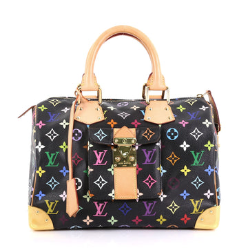 Louis Vuitton Speedy Handbag Monogram Multicolor 30 Black