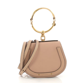 Chloe Nile Crossbody Bag Leather Small Neutral