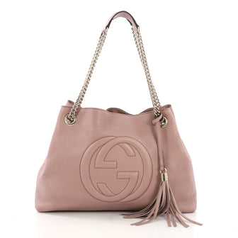 Gucci Soho Chain Strap Shoulder Bag Leather Medium Pink