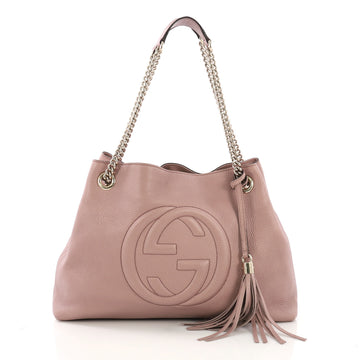Gucci Soho Chain Strap Shoulder Bag Leather Medium Pink