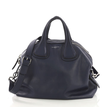 Givenchy Nightingale Satchel Waxed Leather Large Blue