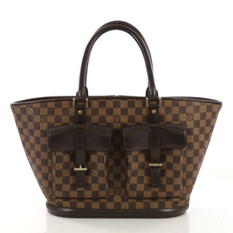 Louis Vuitton Manosque Handbag Damier GM Brown
