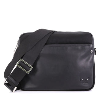 Fendi Model: Tracolla Monster Messenger Bag Leather and Nylon Mini Black 40529/27
