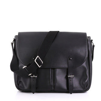 Louis Vuitton Christopher Messenger Bag Epi Leather Black