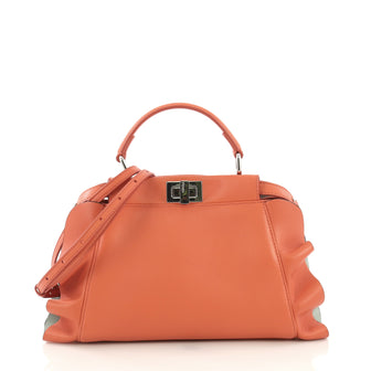 Fendi Model: Peekaboo Wave Handbag Leather Mini Orange 40529/31