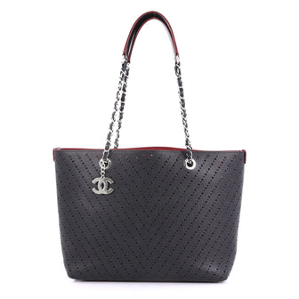 Chanel Shopping Tote Perforated Caviar Small Black