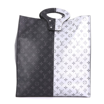 Louis Vuitton North South Tote Monogram Eclipse Split Canvas Gray