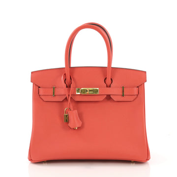 Birkin Handbag Rose Jaipur Epsom with Gold Hardware 30