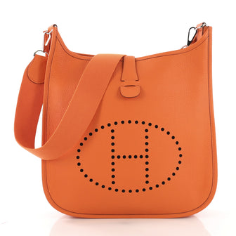 Hermes Evelyne Crossbody Gen II Clemence GM Orange