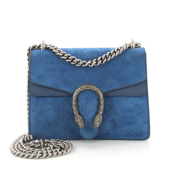 Gucci Dionysus Handbag Suede Mini Blue 405424