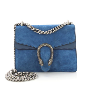 Gucci Dionysus Handbag Suede Mini Blue 405424