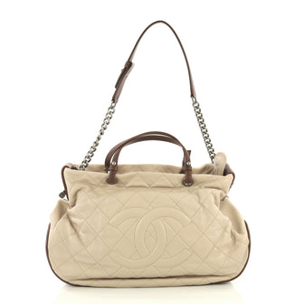Chanel Country Chic Tote Quilted Leather Large Neutral