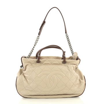 Chanel Country Chic Tote Quilted Leather Large Neutral