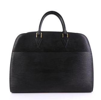 Louis Vuitton Sorbonne Handbag Epi Leather Black