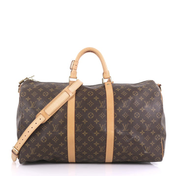 Louis Vuitton Keepall Bandouliere Bag Monogram Canvas 50 Brown