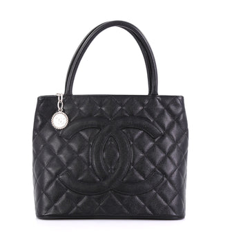 Chanel Medallion Tote Quilted Caviar Black