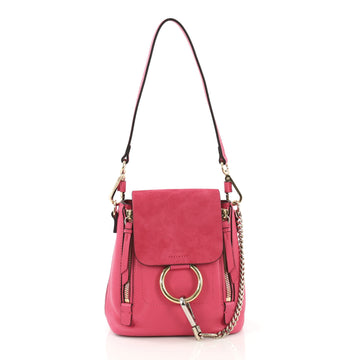 Chloe Faye Backpack Leather and Suede Mini Pink 4056711