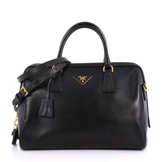  Prada Model: Convertible Bowler Bag Saffiano Leather Medium Black 40567/17
