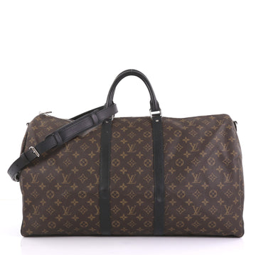 Louis Vuitton Keepall Bandouliere Bag Macassar Monogram Canvas 55