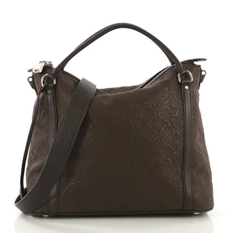 Louis Vuitton Antheia Ixia Handbag Leather MM Brown