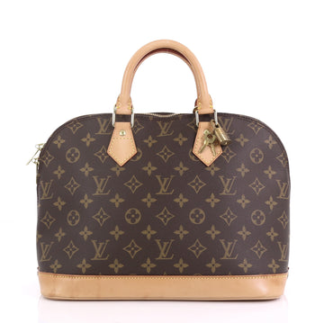 Louis Vuitton Vintage Alma Handbag Monogram Canvas PM Brown