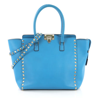 Valentino Model: Rockstud Tote Rigid Leather Medium Blue 40568/107