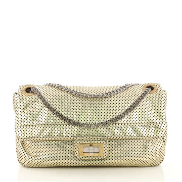 Chanel Drill Flap Bag Perforated Leather Medium Gold