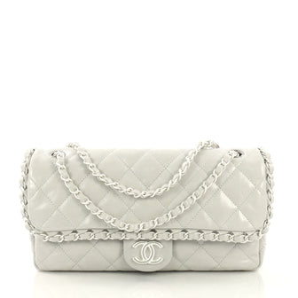Chanel Model: Chain Me Flap Bag Quilted Calfskin Jumbo White 40568/130