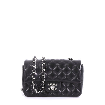 Chanel Classic Single Flap Bag Quilted Lambskin Mini Black