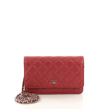 Chanel Model: Wallet on Chain Quilted Caviar Red 40568/2