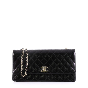 CC Chain Flap Shoulder Bag Quilted Calfskin Long