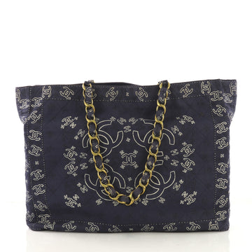 Chanel Bandana Tote Quilted Canvas XL Blue 4056841