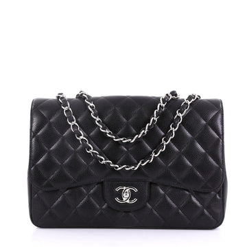 Vintage Classic Single Flap Bag Quilted Caviar Jumbo