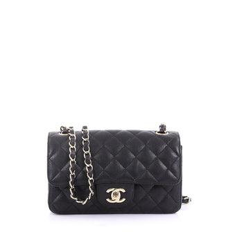 Chanel Model: Classic Single Flap Bag Quilted Caviar Mini  Black 40568/55