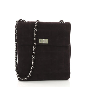 Chanel Model: Chocolate Bar Multipocket Flap Bag Quilted Suede Small Purple 40568/57