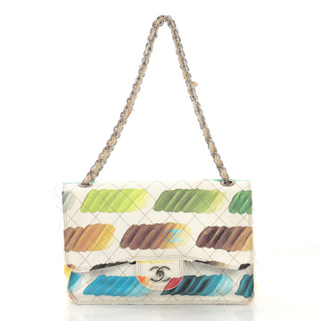 Chanel Model: Watercolor Colorama Flap Bag Quilted Watercolor Canvas Jumbo White 40568/71