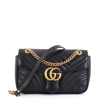 Gucci GG Marmont Flap Bag Matelasse Leather Small Black 40568/72